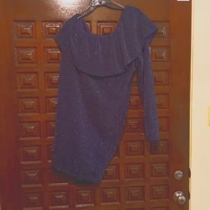 Blue one shoulder dress 3x